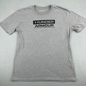 Under Armour HeatGear Mens XL Gray Graphic Logo Short Sleeve T-Shirt